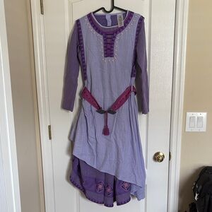 Disney Movie Wish Princess Asha Costume Cosplay Dress Up Gown with Belt